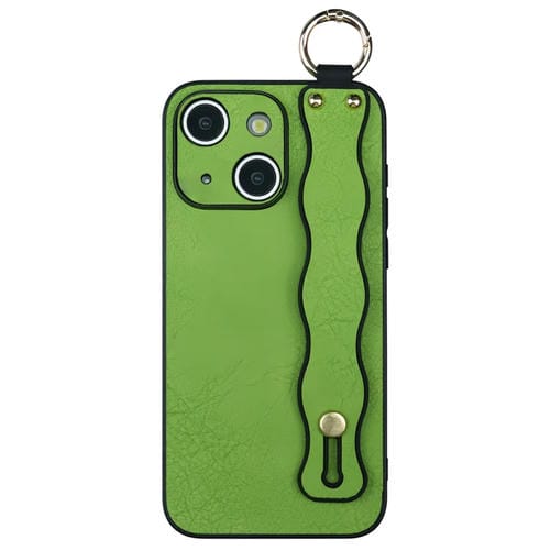 Funda TPU con Soporte para Pulsera Ondulada iPhone 13 (Verde)