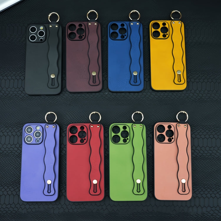Funda TPU con Soporte para Pulsera Ondulada iPhone 14 (Azul)