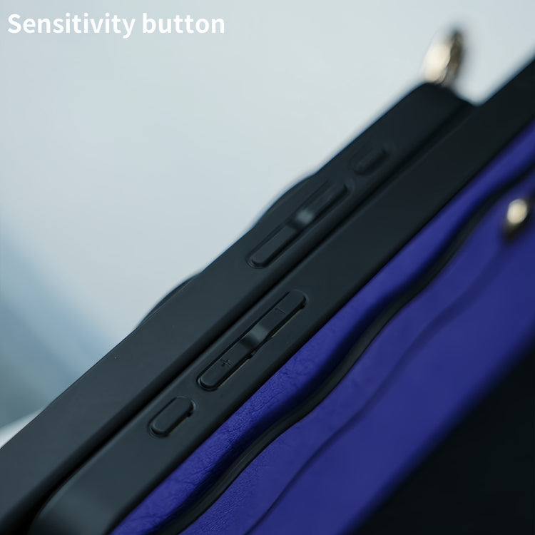 Funda TPU con Soporte para Pulsera Ondulada iPhone 14 (Azul)