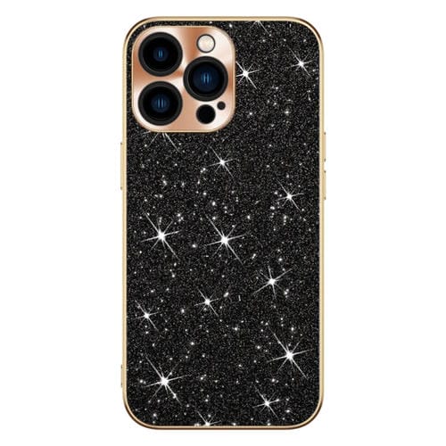 Estuche para Teléfono iPhone 12 Pro Anillo de Lente Textura Cd Diamante Estrella (Negro)