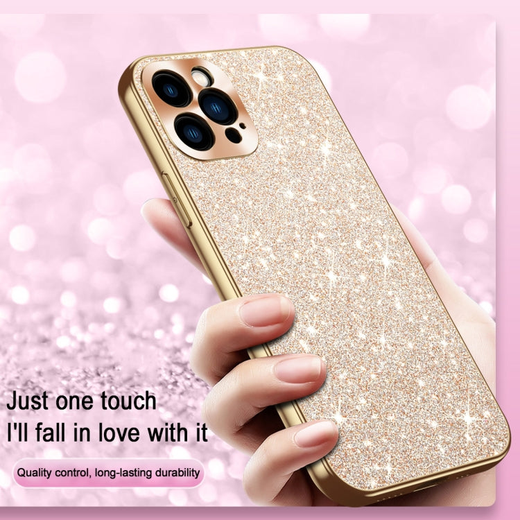 Estuche para Teléfono iPhone 14 con Anillo de Lente y Textura de Cd Diamante Estrellado (Rosa)