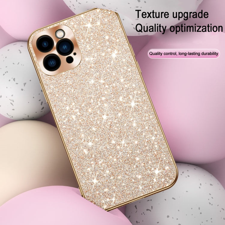 Estuche para Teléfono iPhone 15 Pro Max con Anillo de Lente Textura Cd y Diamante en Estrella (Negro)