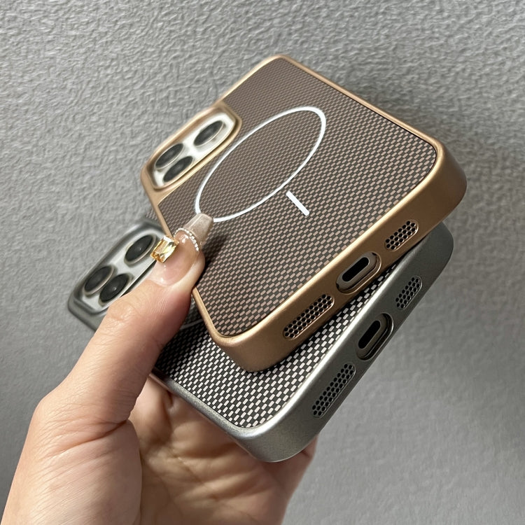 Funda para iPhone 13 Pro Pita Series Textura TPU + PC Magsafe (Gris)