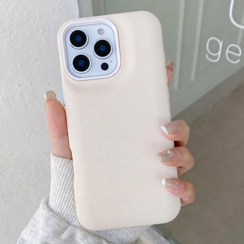 Funda para iPhone 12 Pro Max Cuero Textura (Blanca)