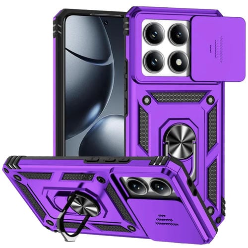 Funda para Teléfono con Soporte Deslizante Camshield para Xiaomi 14T Pro (Morado)
