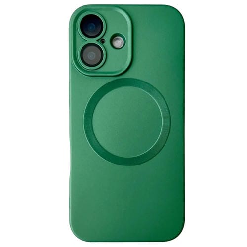 Funda para Teléfono TPU Magsafe iPhone 16 Plus Textura Cd Pintura Metalizada (Verde)