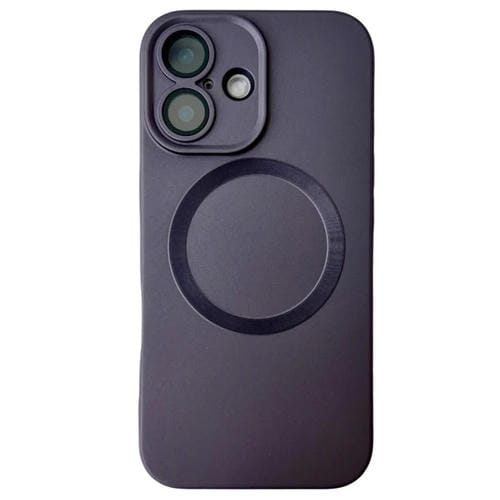 Funda para Teléfono TPU Magsafe iPhone 16 Textura Cd Pintura Metalizada (Gris)