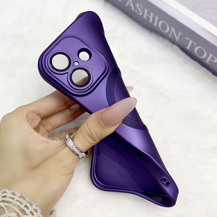 Funda para Teléfono TPU Magsafe iPhone 13 Pro Textura Cd Pintura Metalizada (Morado Oscuro)