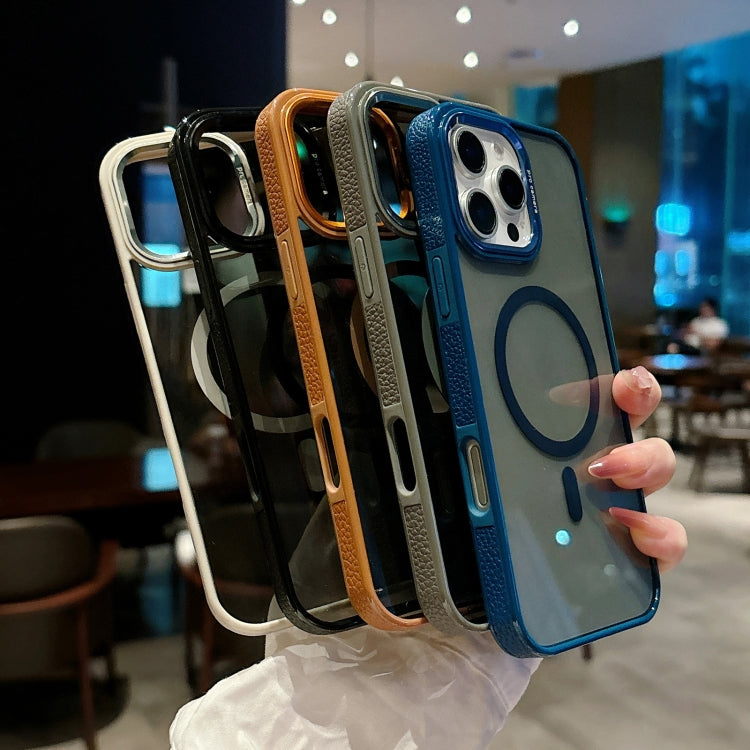 Funda para Teléfono con Marco de Lente de Metal Magsafe para iPhone 14 Pro Max (Gris)