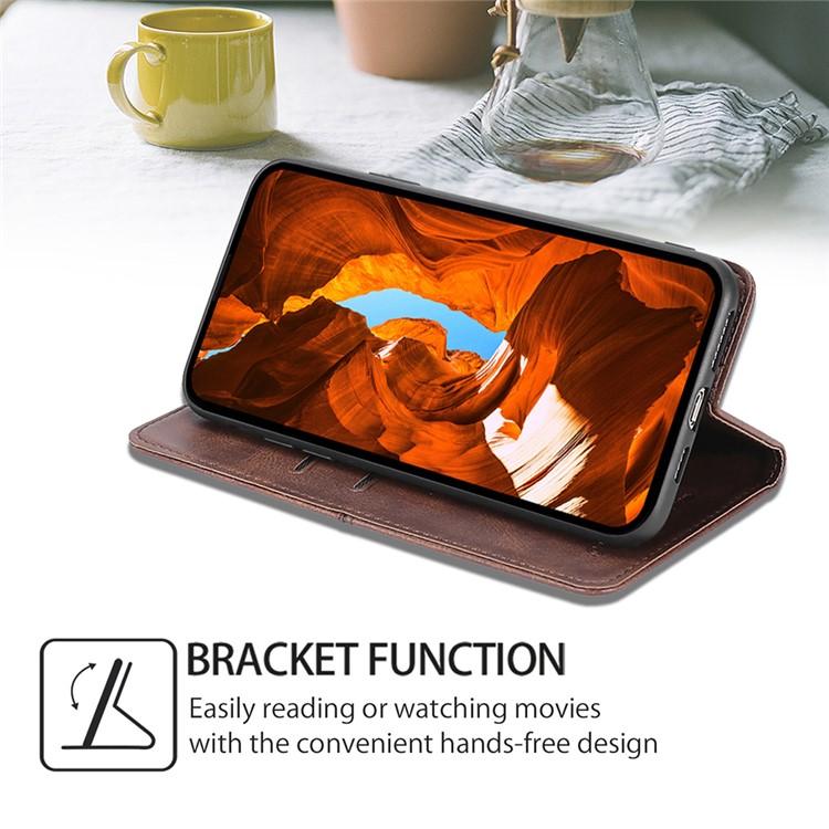 Funda magnética de cuero con textura de vaca para Redmi A5 4G (171,7 mm) (marrón oscuro)