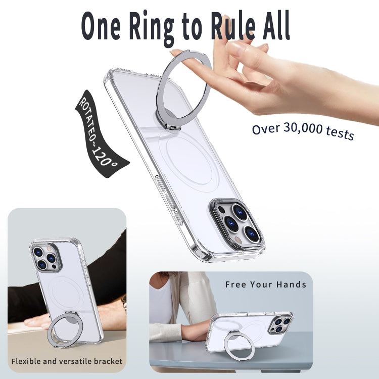 Estuche para teléfono Wing Series Gen2 con Soporte de Anillo de Metal Magsafe para iPhone 15 Pro (Transparente)