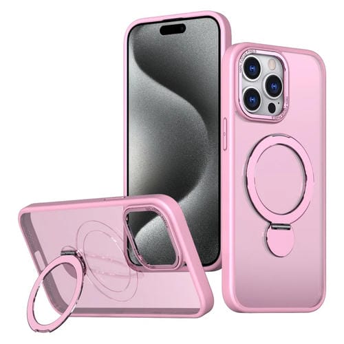Funda para Teléfono Wing Series Gen2 con Soporte de Anillo de Metal Magsafe para iPhone 15 Pro (Rosa)