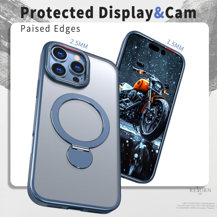 Funda para Teléfono Wing Series Gen2 con Soporte de Anillo de Metal Magsafe para iPhone 15 Plus (Azul)