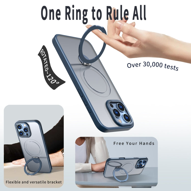 Funda para Teléfono Wing Series Gen2 con Soporte de Anillo de Metal Magsafe para iPhone 15 Plus (Azul)