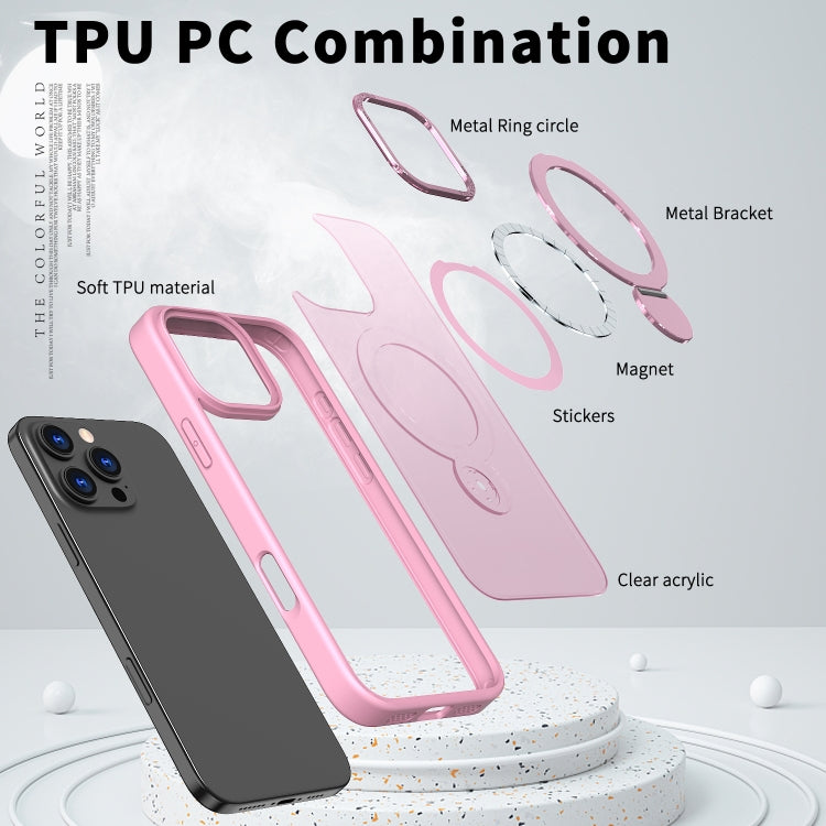 Funda para Teléfono Wing Series Gen2 con Soporte de Anillo de Metal Magsafe para iPhone 14 Pro Max (Rosa)