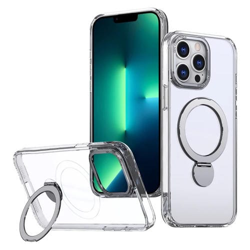 Funda para Teléfono Wing Series Gen2 con Soporte de Anillo de Metal Magsafe para iPhone 13 Pro (Transparente)