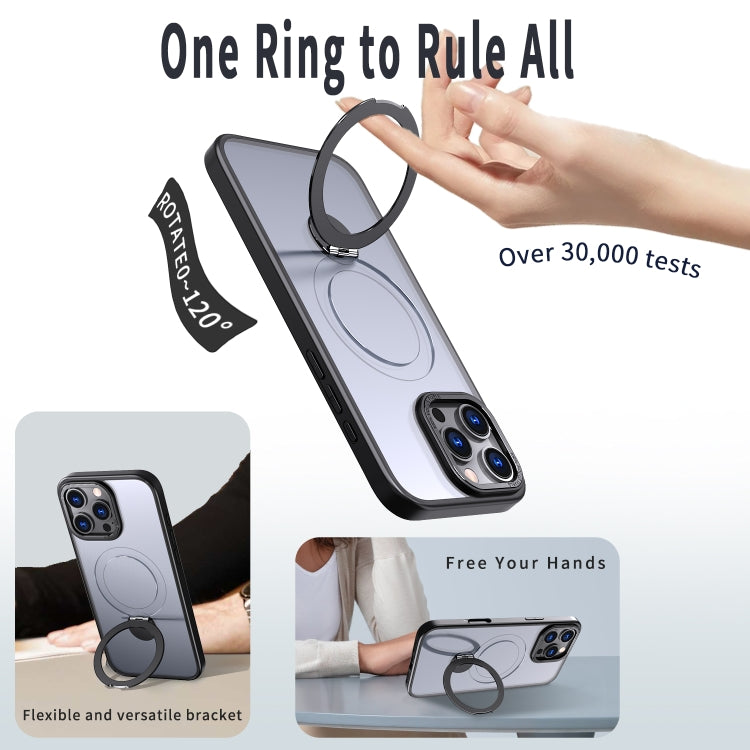 Funda para teléfono Wing Series Gen2 con soporte de anillo de metal Magsafe para iPhone 12 Pro Max (Negro)