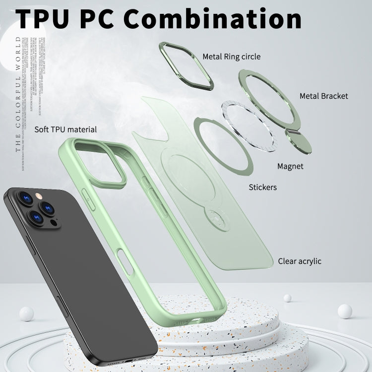 Funda para Teléfono Wing Series Gen2 con Soporte de Anillo de Metal Magsafe para iPhone 12 Pro (Verde Aguacate)