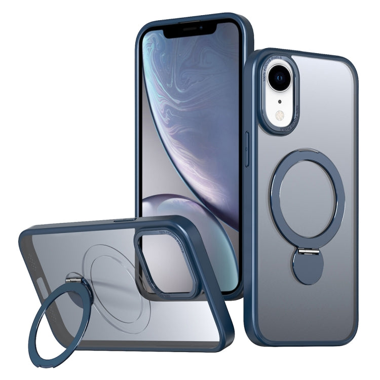 Estuche para Teléfono Wing Series Gen2 con Soporte de Anillo de Metal Magsafe para iPhone Xr (Azul)
