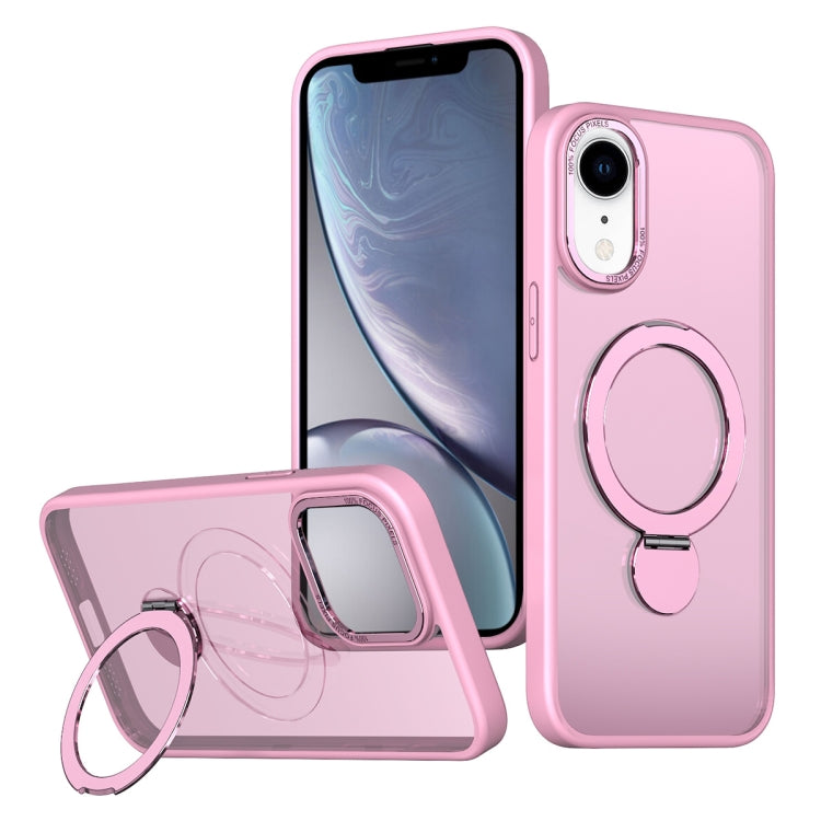 Funda para Teléfono Wing Series Gen2 con Soporte de Anillo de Metal Magsafe para iPhone Xr (Rosa)