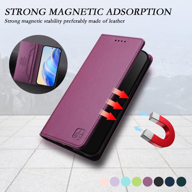 Funda de Cuero con Doble Pliegue y Succión Magnética para OnePlus Nord 3 y Ace 2V Rc01 (Violeta)