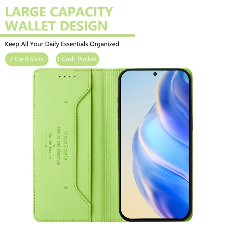 Funda de Cuero con Doble Pliegue y Succión Magnética para OnePlus Nord N30 Se Rc01 (Verde Hierba)