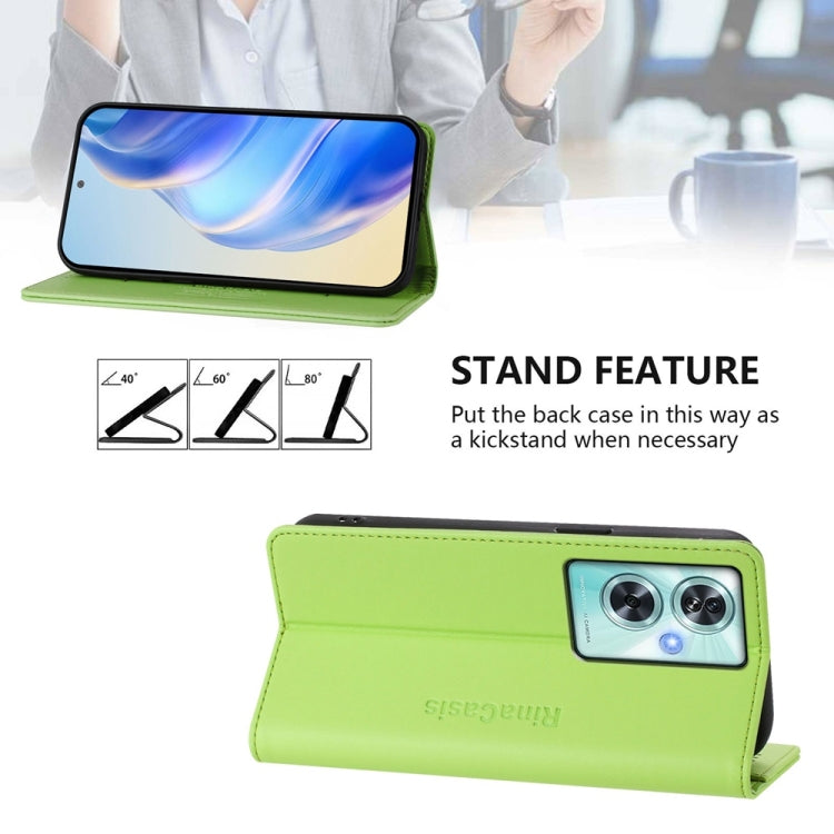 Funda de Cuero con Doble Pliegue y Succión Magnética para OnePlus Nord N30 Se Rc01 (Verde Hierba)