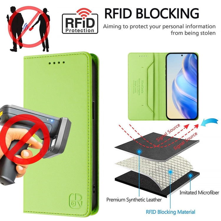 Funda de Cuero con Doble Pliegue y Succión Magnética para OnePlus Nord N30 Se Rc01 (Verde Hierba)