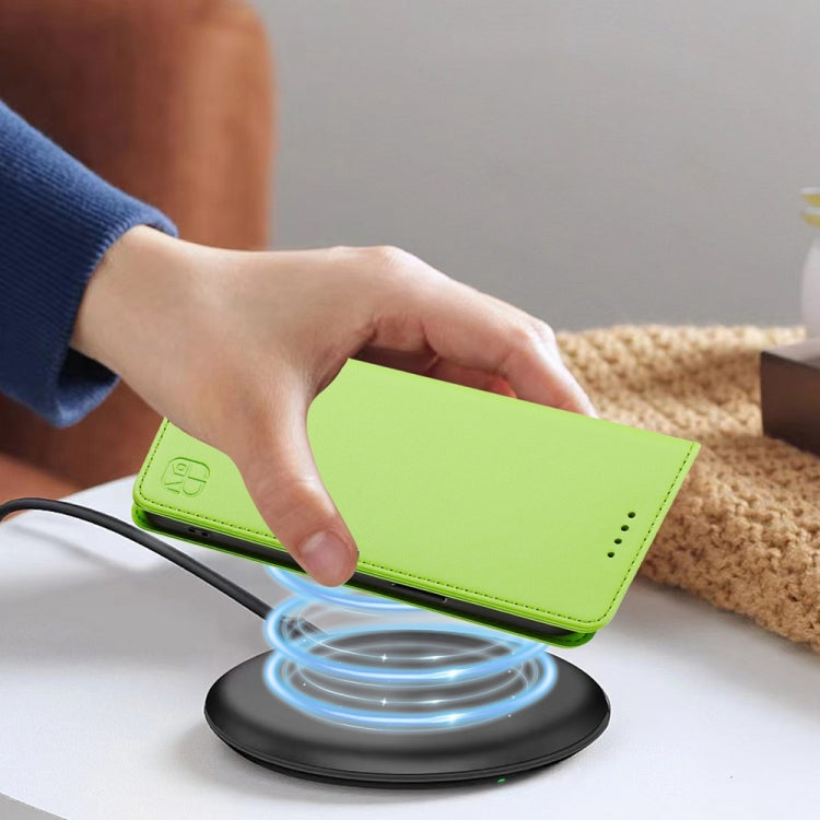 Funda de Cuero con Doble Pliegue y Succión Magnética para OnePlus Nord N30 Se Rc01 (Verde Hierba)