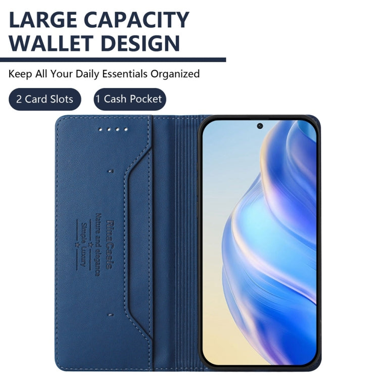 Funda de Cuero con Doble Pliegue y Succión Magnética para OnePlus Nord N30 Se Rc01 (Azul Oscuro)