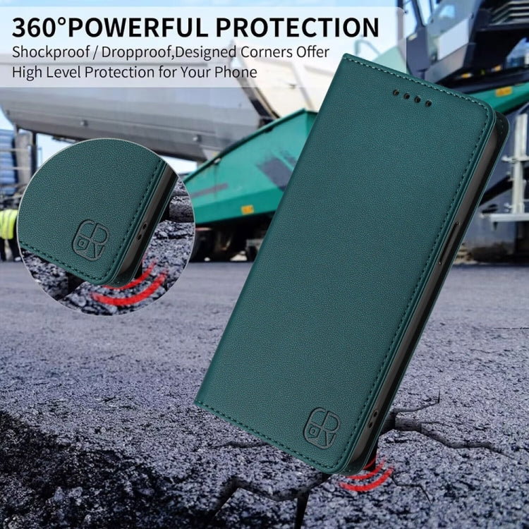 Funda de Cuero para OnePlus Nord N30 Se Rc01 con Doble Pliegue y Succión Magnética (Verde Oscuro)