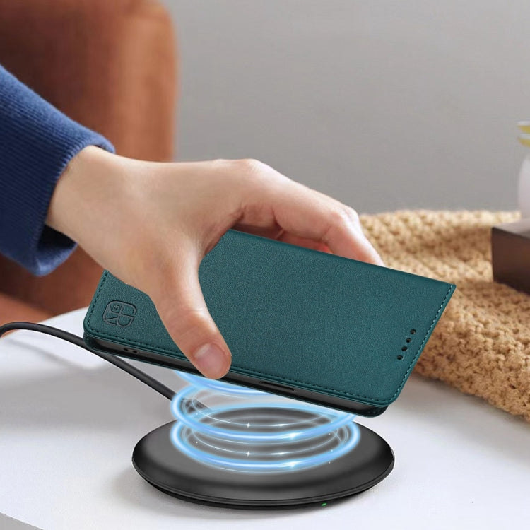 Funda de Cuero para OnePlus Nord N30 Se Rc01 con Doble Pliegue y Succión Magnética (Verde Oscuro)