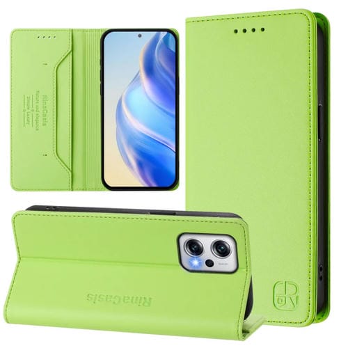 Funda de Cuero con Doble Pliegue y Succión Magnética para Redmi Note 11T Pro+ / Note 12T Pro / K50I Rc01 (Verde Hierba)
