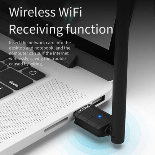 Adaptador USB WIFI Edup Ep-Ax300Gs Banda Única WIFI 6 Nano 300 Mbps (Negro)