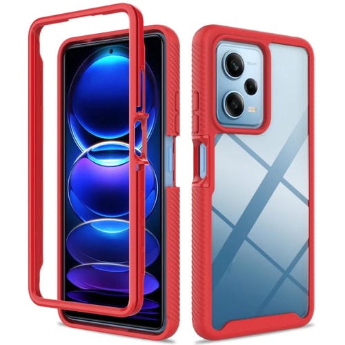 Funda de Teléfono de TPU Transparente a Prueba de Golpes con Diseño de Cielo Estrellado para Redmi Note 12 Pro 5G (Rojo)