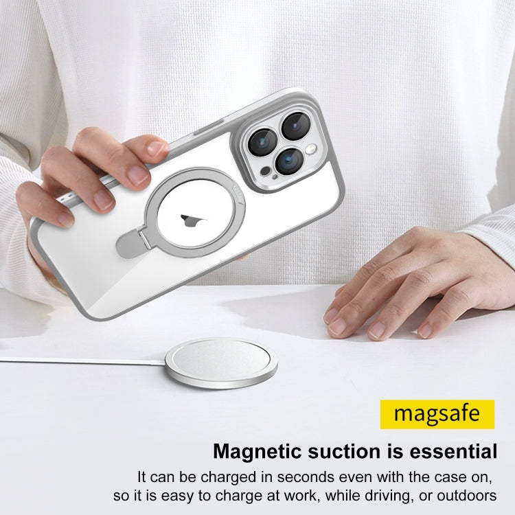 Funda para iPhone 14 Pro Transparente con Soporte Magsafe (Negro y Dorado)