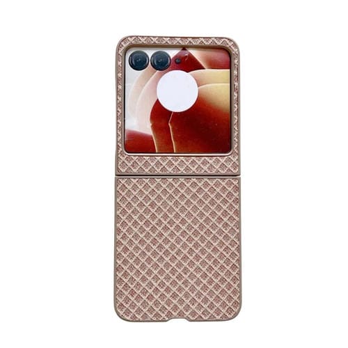 Funda para Teléfono Motorola Razr 50 Ultra con Diseño de Rombos y Diamantes Brillantes (Dorada)