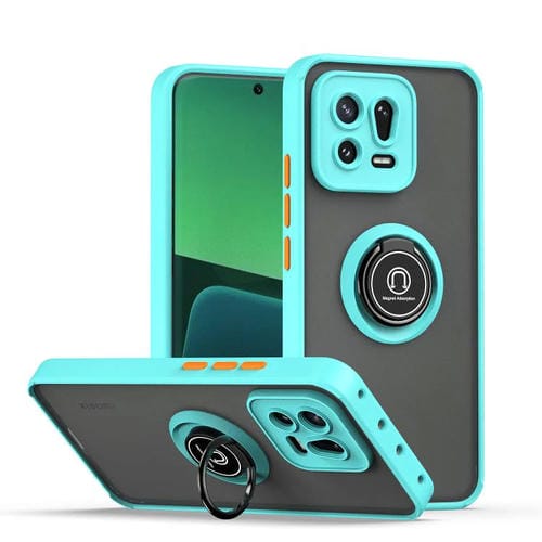 Funda de TPU + PC con anillo para Xiaomi 13 Q Shadow 1 Series (azul cielo)