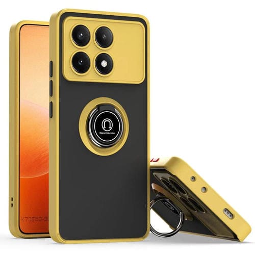 Funda de TPU + PC con anillo para Xiaomi Poco X6 Pro Q Shadow 1 Series (amarilla)
