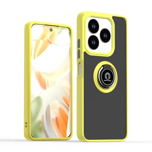 Funda TPU + PC con Anillo para ZTE Blade V60 Smart y Blade A75 5G Q Shadow 1 (Amarillo)
