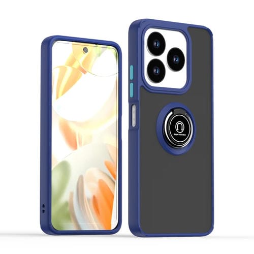 Funda TPU + PC con Anillo para ZTE Blade V60 Smart Blade A75 5G Q Shadow 1 Series (Azul)