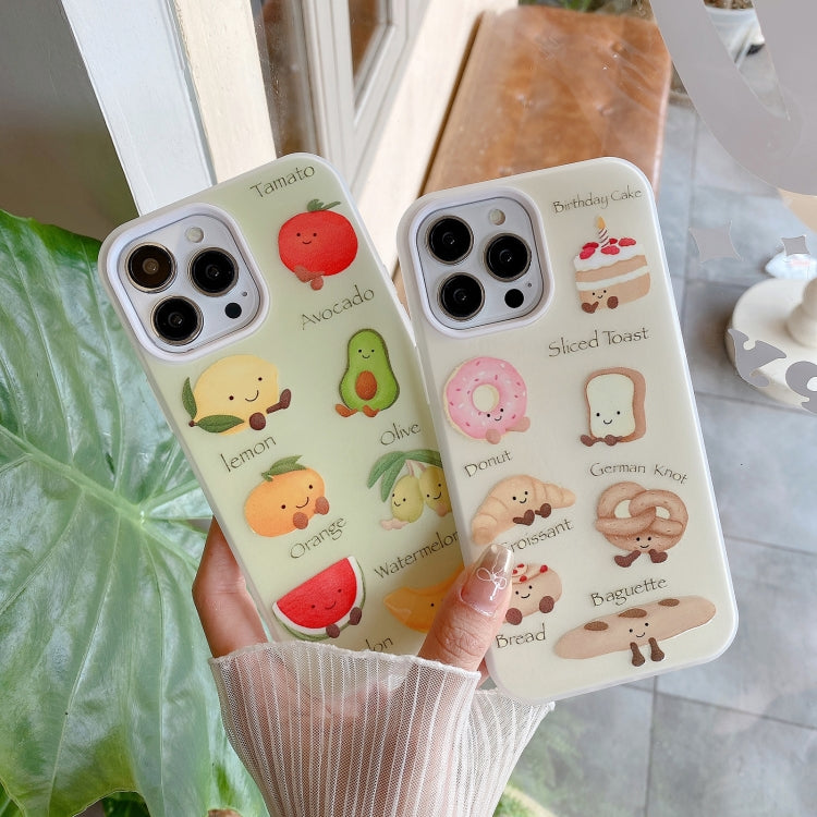 Funda híbrida TPU y PC iPhone 14 Serie Fruit a prueba de golpes