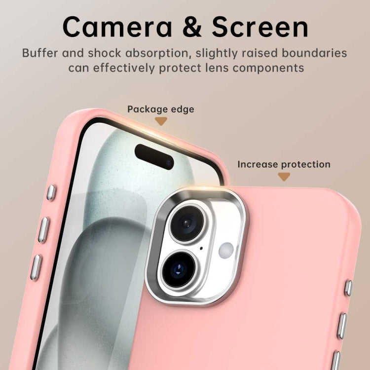 Funda para Teléfono iPhone 16 Plus Serie Colorida a Prueba de Golpes (Rosa)