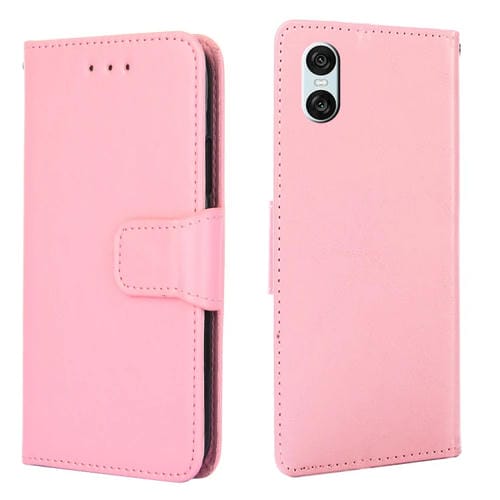 Funda de Cuero Textura de Cristal para Sony Xperia 10 Vi (Rosa)