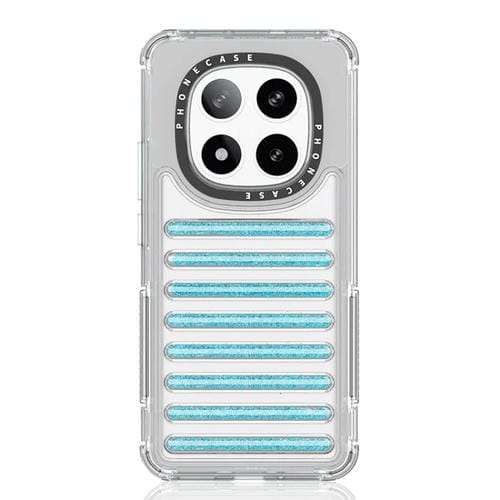 Funda Híbrida de TPU con Purpurina y Airbag para Redmi Note 14 Pro+ 5G (Azul)