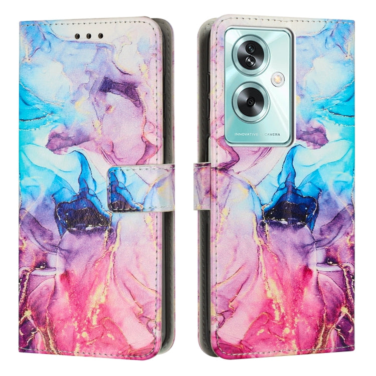 Funda de Cuero con Patrón de Mármol para OnePlus Nord N30 Se (Rosa y Morado)