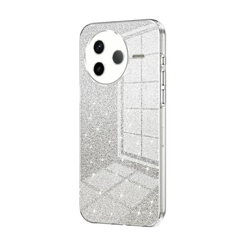 Estuche para Teléfono con Purpurina En Degradado Electrochapado En Polvo para Redmi K80 (Transparente)