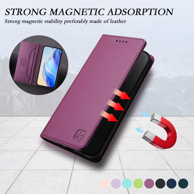 Funda Cuero Rfid con Succión Magnética y Doble Pliegue para TCL 305/306 Rc01 (Violeta)