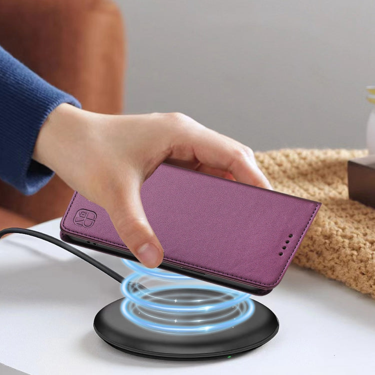 Funda Cuero Rfid con Succión Magnética y Doble Pliegue para TCL 305/306 Rc01 (Violeta)