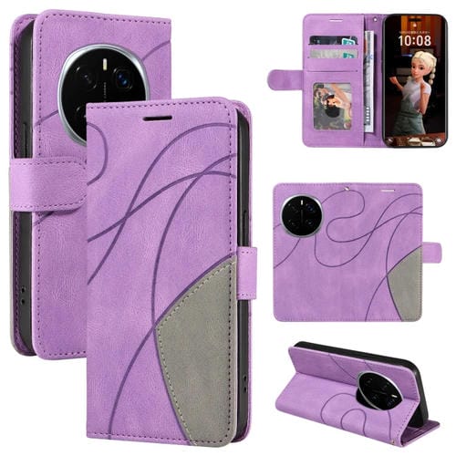 Funda de Cuero con Tapa para Honor Magic7 Pro (Morado) Dos Colores